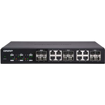 Obrázok QNAP 10G switch QSW-1208-8C: 12x 10G port SFP+ (4x SFP+ a 8x kombinované SFP+ / RJ-45) QSW-1208-8C