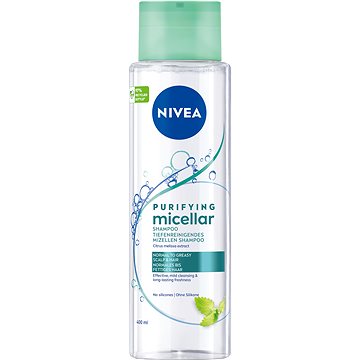 Obrázok Nivea Micellar Shampoo osviežujúci micelárny šampón pre normálne až mastné vlasy bez silikónov  400 ml