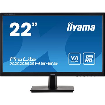 Obrázok 22'' iiyama X2283HS-B5: VA, FullHD@75Hz, 250cd/m2, 4ms, VGA, HDMI, DP, černý X2283HS-B5