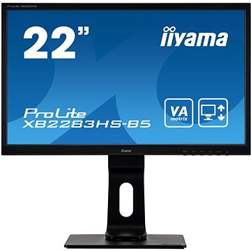 Obrázok 22'' iiyama XB2283HS-B5: VA, FullHD@75Hz, 250cd/m2, 4ms, VGA, HDMI, DP, height, pivot, černý XB2283HS-B5