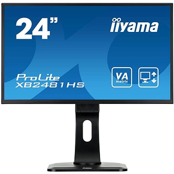 Obrázok Iiyama LCD XB2481HS-B1 23,6''LED,VA,6ms,VGA/DVI/HDMI,repro,1920x1080,HAS,pivot,č (XB2481HS-B1)