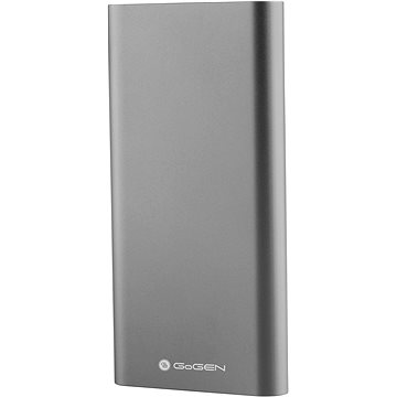 Obrázok GoGEN 10000 mAh, vstup mikro USB 5V/2A, vstup Lightning 5V/1A, výstup USB1 5V/1A, USB2 5V/2,1A, šedá (PB100004GR)