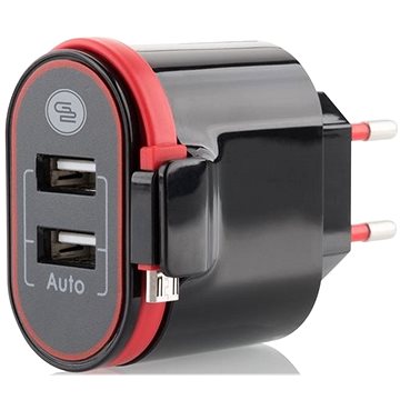 Obrázok Nabíječka do sítě GoGEN ACH200C, 2xUSB, 2,4A, integrovaný Micro USB kabel (ACH202C)