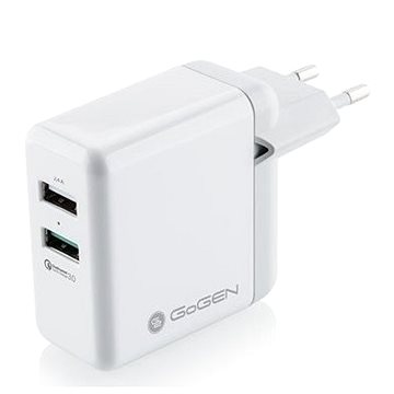 Obrázok GoGEN ACHQ 203, 2x USB, 2,4A s funkcí rychlonabíjení QC 3.0 biela