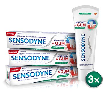 Obrázok Sensodyne Sensitivity & Gum zubná pasta pre citlivé zuby 3x75 ml