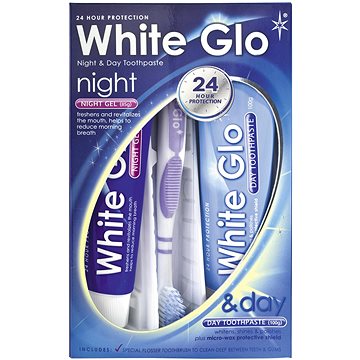 Obrázok WHITE GLO Night & Day Toothpaste Súprava dennej zubnej pasty 100 g a nočného gélu 85 g (9319871000226)