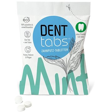 Obrázok DENTTABS Prírodná zubná pasta v tabletách Denttabs bez fluoridu 125ks