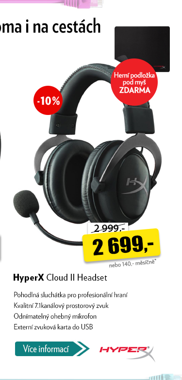 Sluchátka HyperX Cloud II Headset