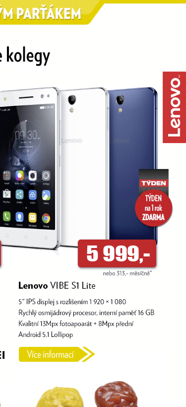 Telefon Lenovo VIBE S1 Lite