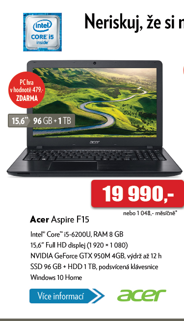 Notebook Acer Aspire F15