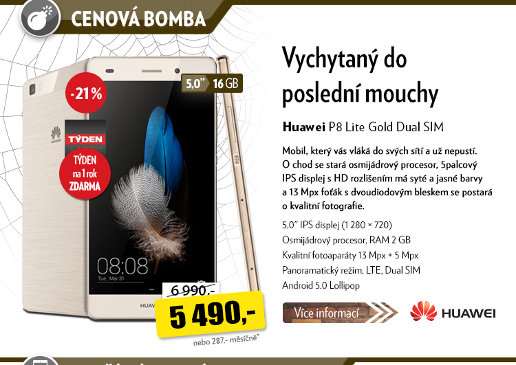 Telefon Huawei P8 Lite Gold Dual SIM