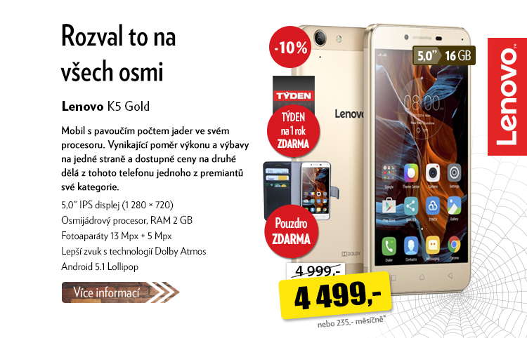 Telefon Lenovo K5 Gold