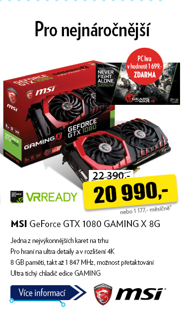MSI  GeForce GTX 1080 GAMING X 8G
