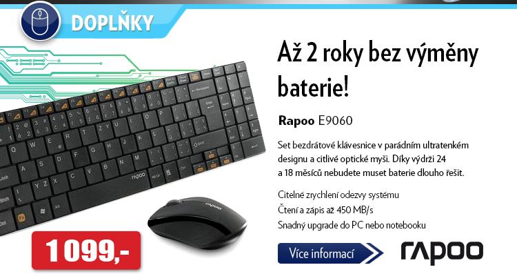 Bezdrátová klávesnice Rapoo E9060
