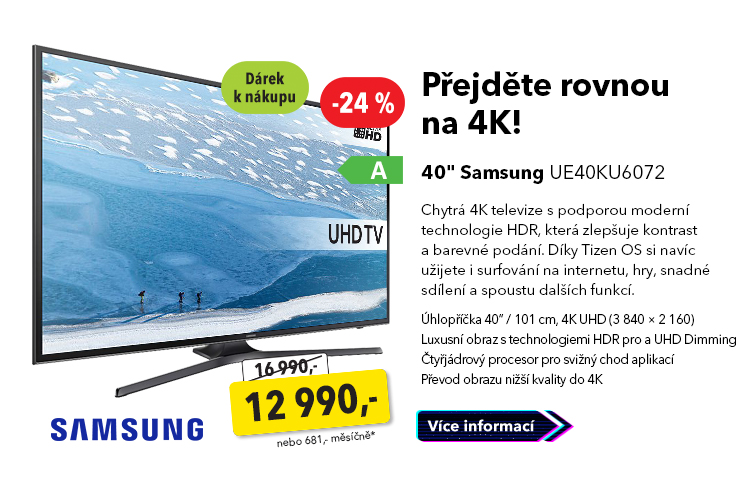 Chytrá 4K TV 40" Samsung UE40KU60752