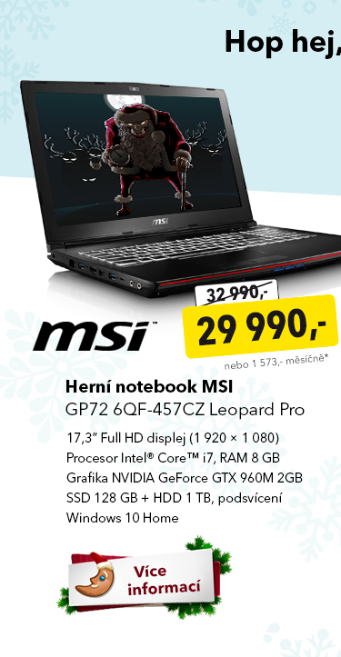 Herní notebook MSI GP72 6QF-457CZ Leopard Pro