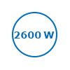 Rychlé zahřátí a mimořádný výkon 2600 W Rychlé zahřátí a mimořádný výkon 2600 W