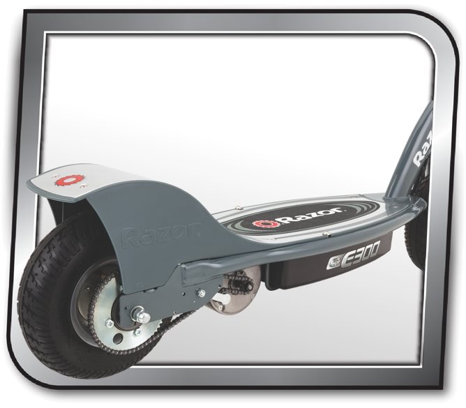 Razor E300s Electric Scooter Grey Seated 24 Volt 15mph Extra Wide Tyres