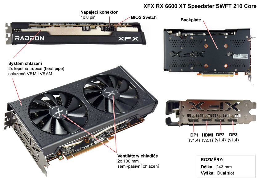 XFX RX 6600 XT Speedster SWFT 210 Core; popis