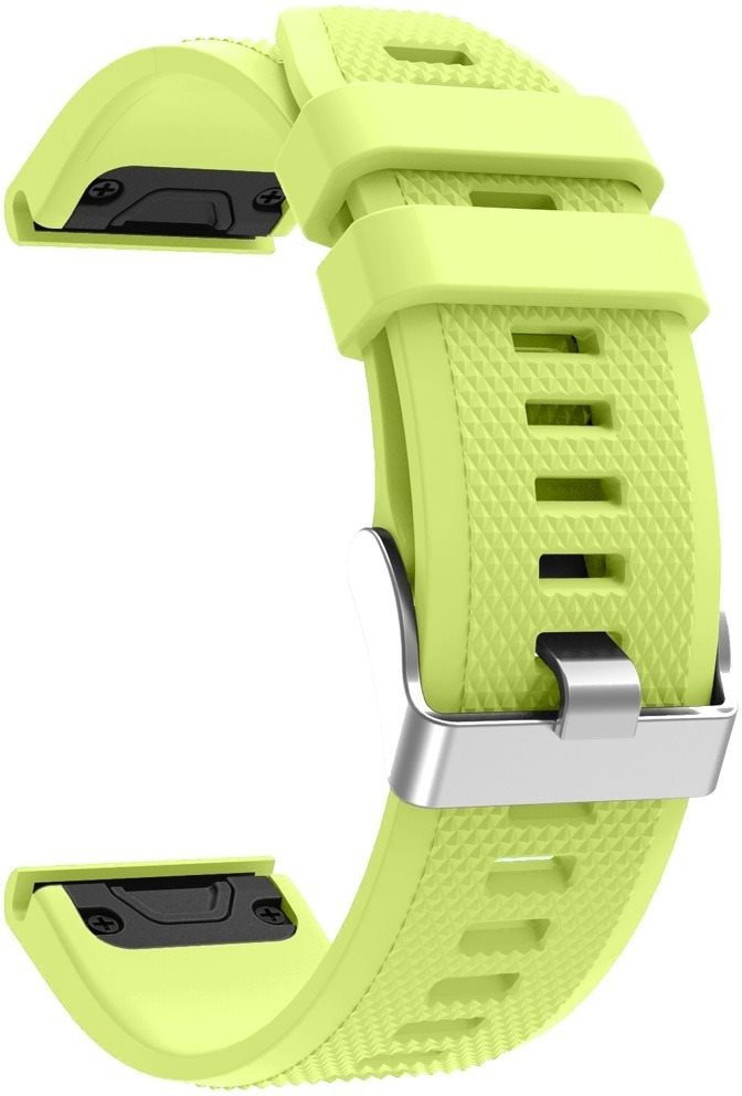 Eternico Garmin Quick Release 22 Silicone Band Silicone Silver Buckle - lime