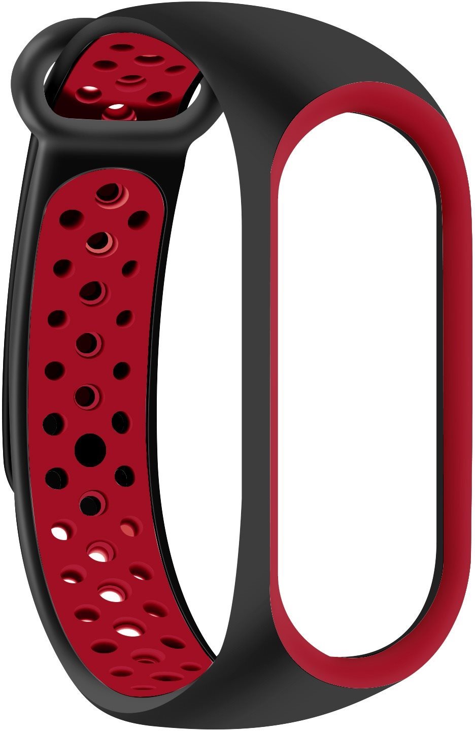 Eternico Sporty Xiaomi Mi band 5 / 6 / 7 - solid black and red