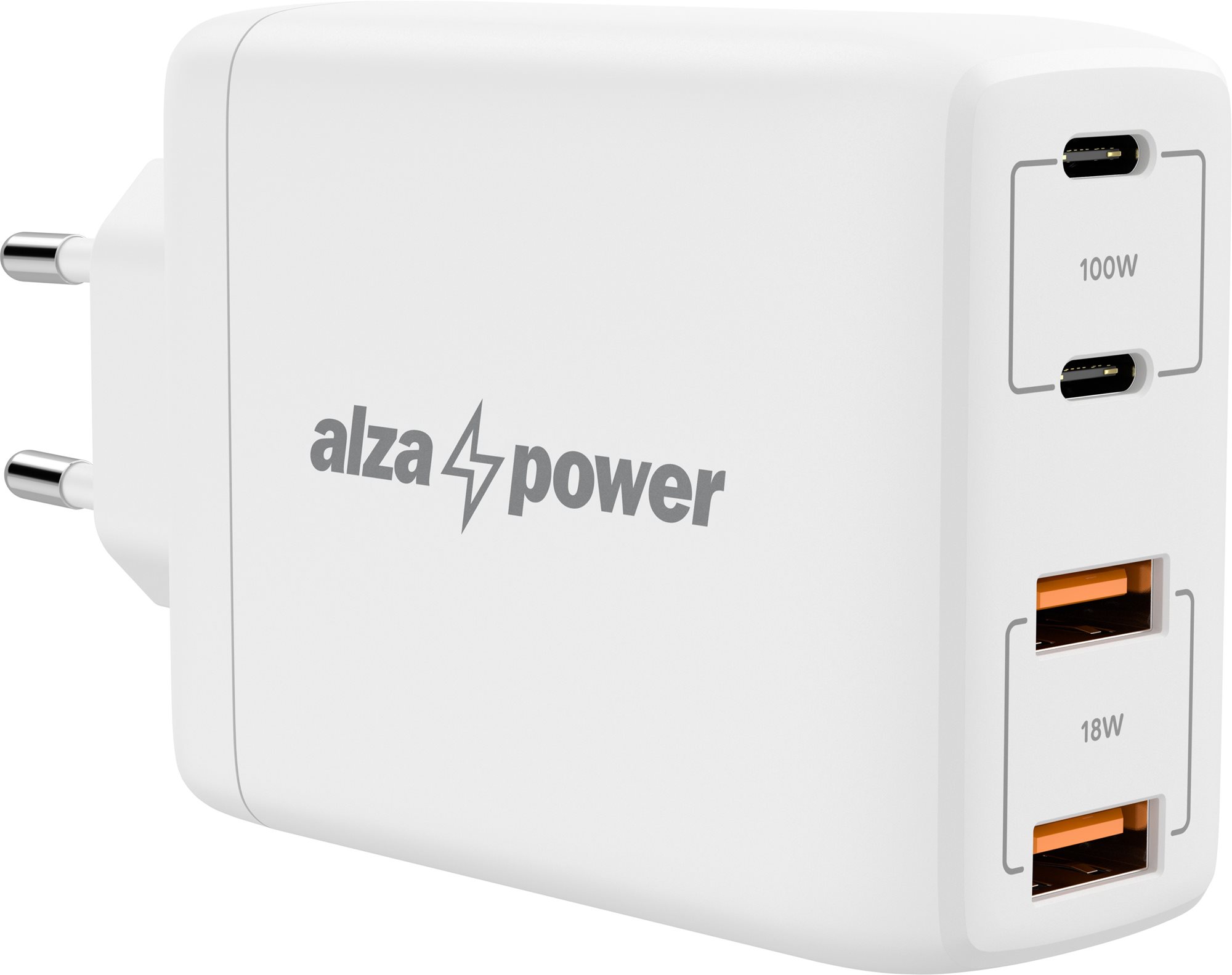 AlzaPower G300 GaN Fast Charge 100W fehér
