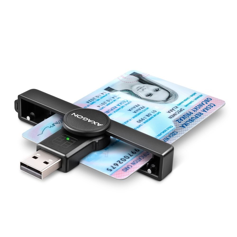 AXAGON CRE-SMP1A Smart card / ID card PocketReader, USB-A