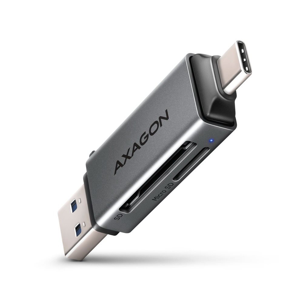 AXAGON CRE-DAC MINI Card Reader SD / microSD, UHS-I, SUPERSPEED USB-A + USB-C