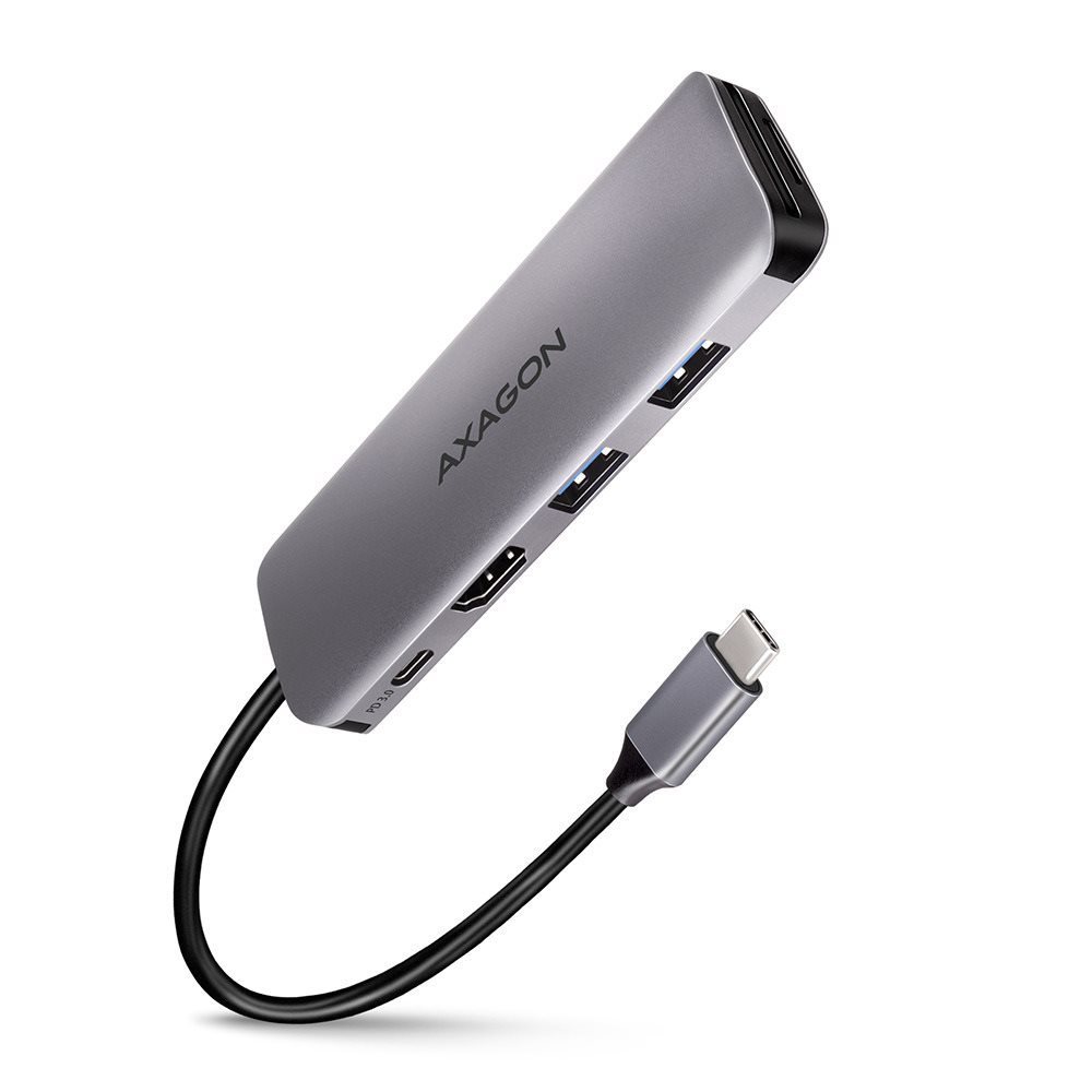 AXAGON HMC-5 SuperSpeed USB-C 3.2 Gen 1 Multiport Hub, 2x USB, HDMI, SD/mSD, PD 100W