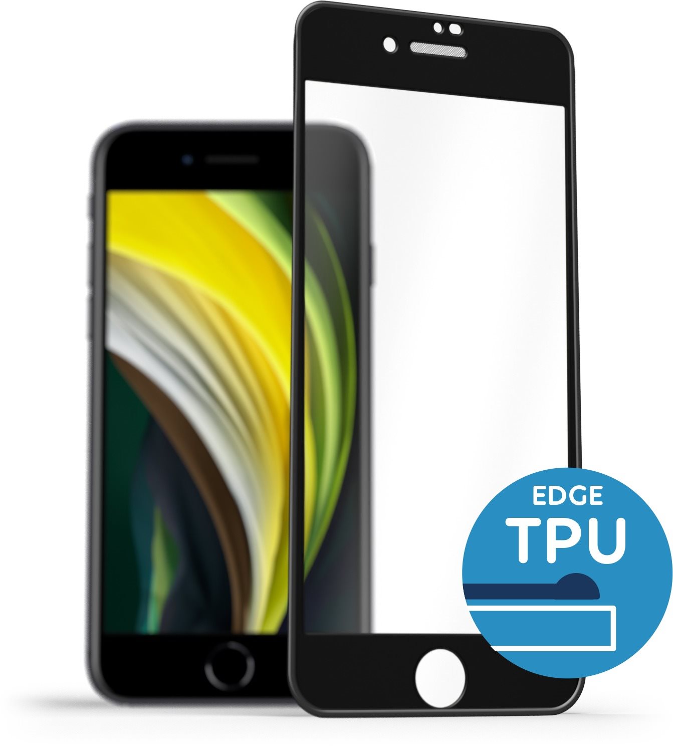 AlzaGuard Glass with TPU Frame iPhone 7 / 8 / SE 2020 / SE 2022 2.5D üvegfólia - fekete