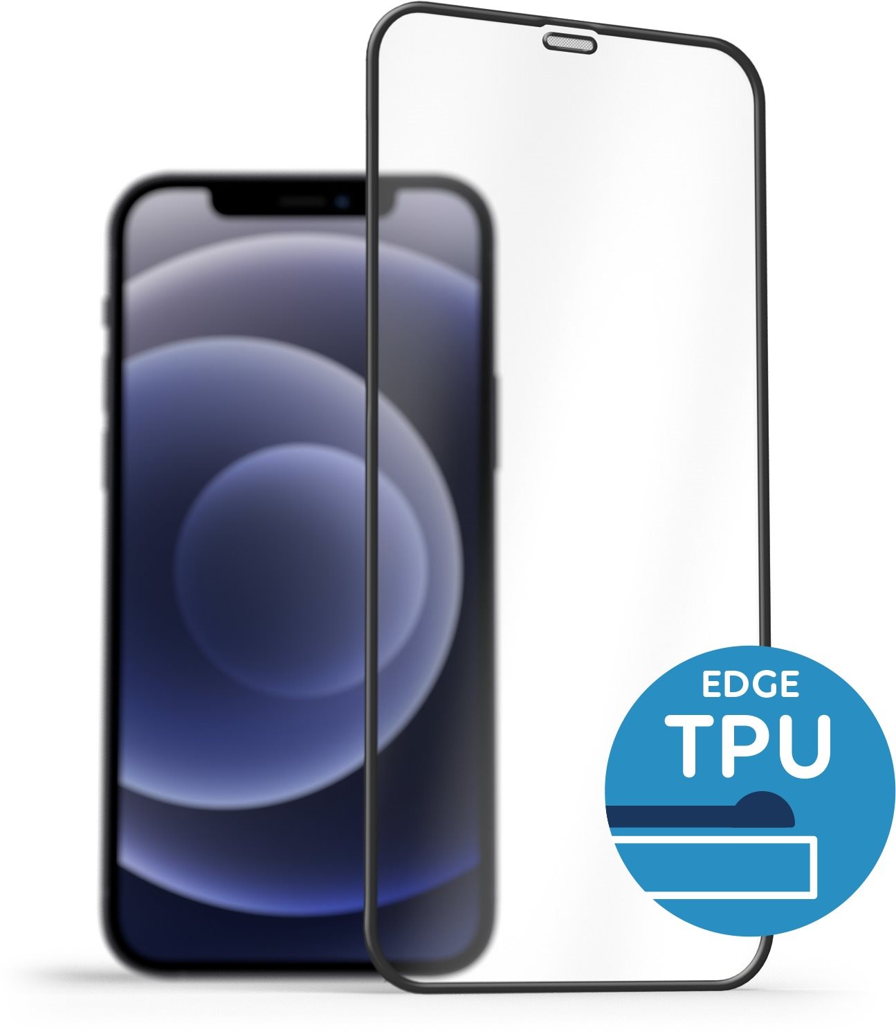 AlzaGuard Glass with TPU Frame iPhone 12 / 12 Pro 2.5D üvegfólia - fekete