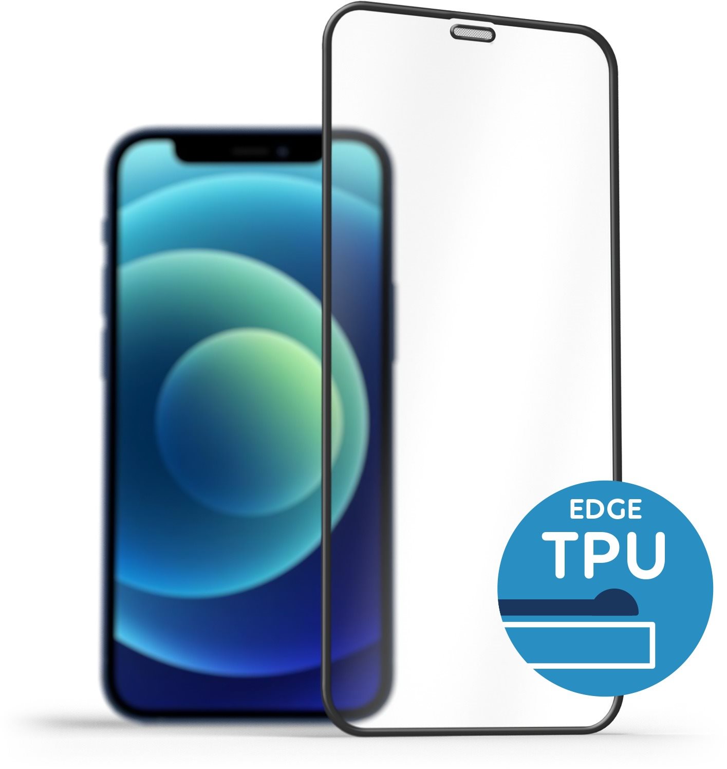 AlzaGuard Glass with TPU Frame iPhone 12 mini 2.5D üvegfólia - fekete