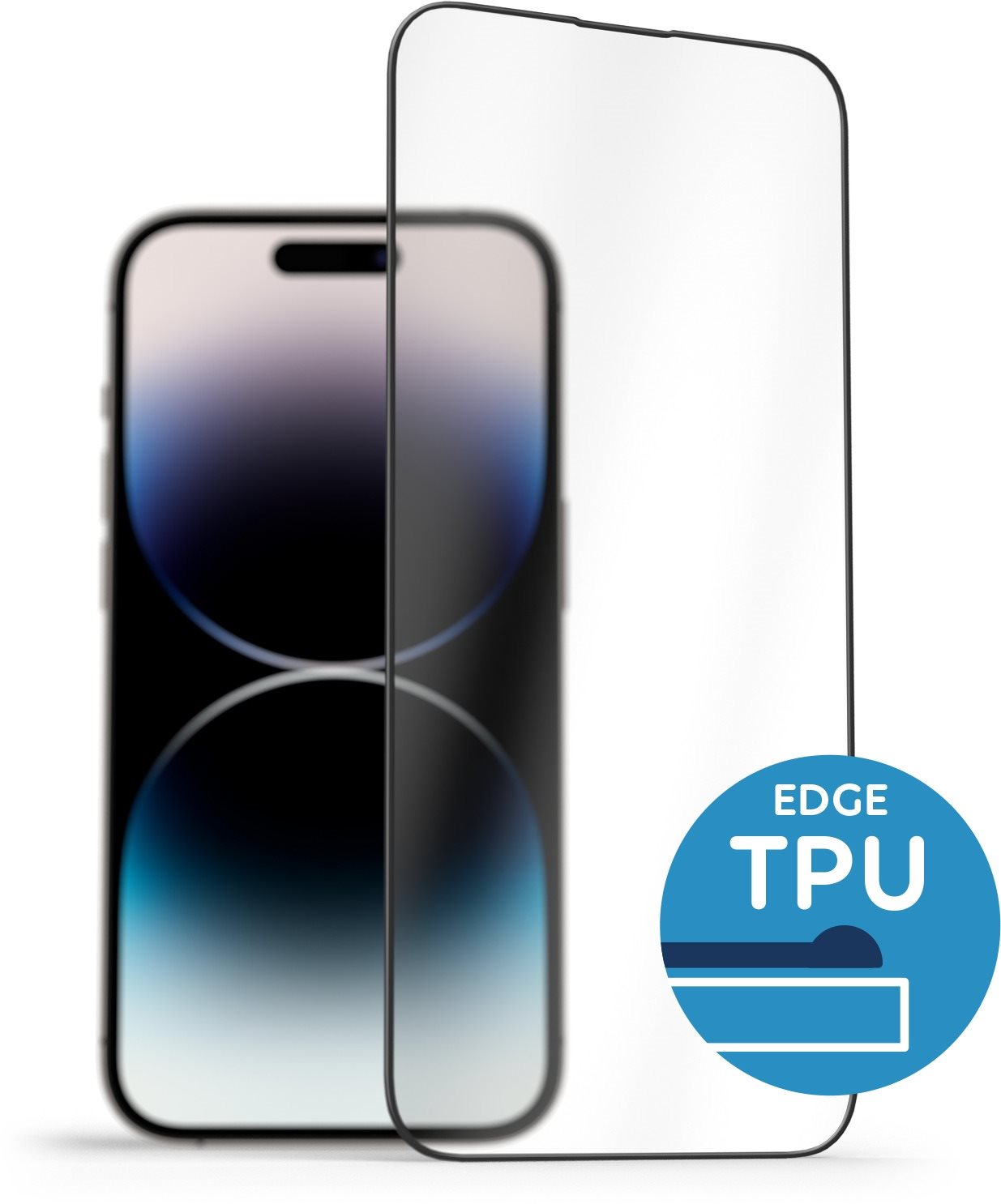 AlzaGuard Glass with TPU Frame iPhone 14 Pro 2.5D üvegfólia - fekete