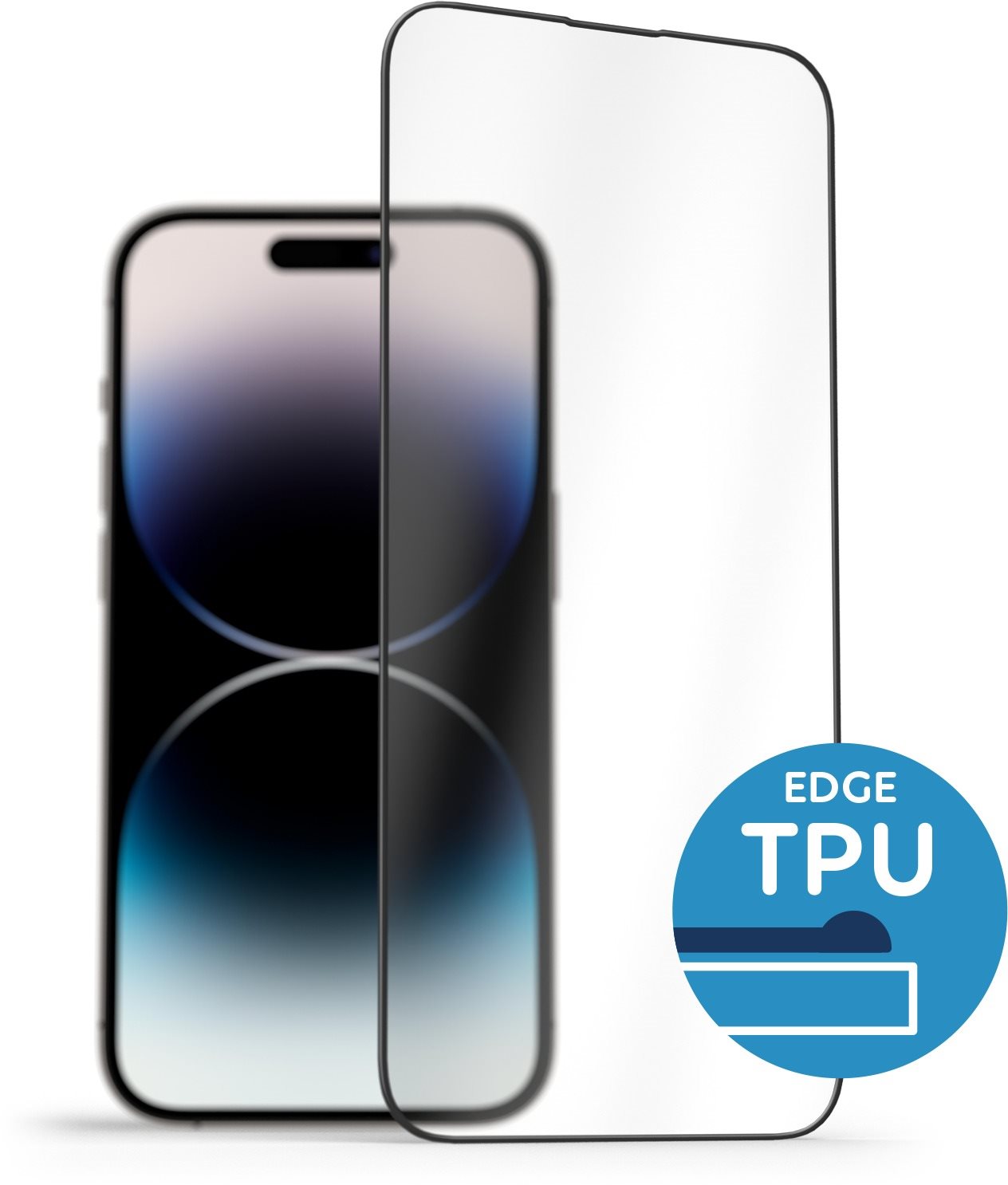 AlzaGuard Glass with TPU Frame iPhone 14 Pro Max 2.5D üvegfólia - fekete