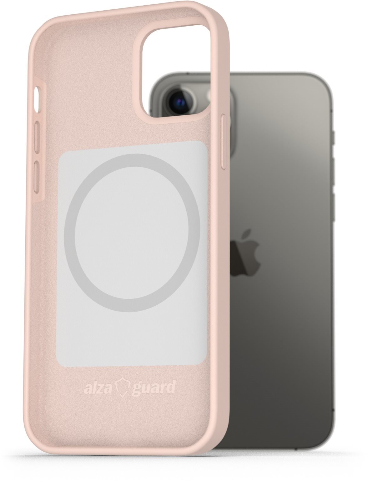 AlzaGuard Magsafe Silicone Case iPhone 12 / 12 Pro készülékhez, rózsazsín