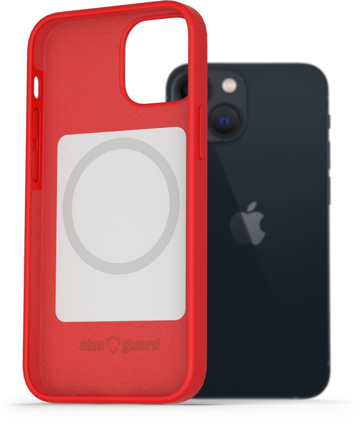 AlzaGuard iPhone 13 mini Magsafe piros szilikon tok