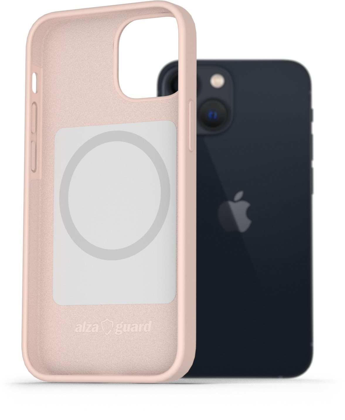 AlzaGuard iPhone 13 mini Magsafe rózsaszín szilikon tok