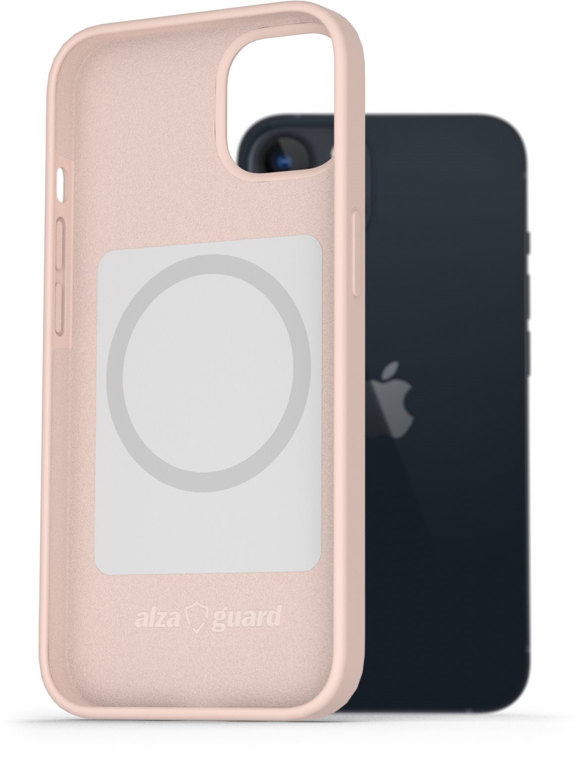 AlzaGuard Magsafe Silicone Case iPhone 13 készülékhez, rózsaszín