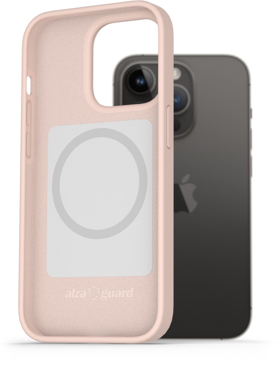 AlzaGuard iPhone 14 Pro Magsafe rózsaszín szilikon tok