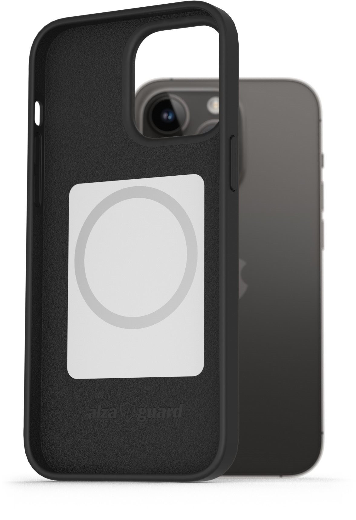 AlzaGuard Magsafe Silicone Case iPhone 14 Pro Max készülékhez fekete