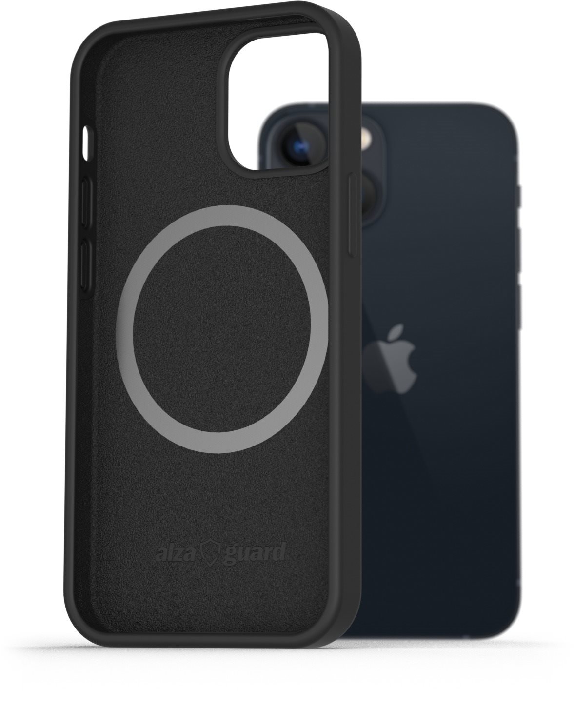 AlzaGuard Magnetic Silicone iPhone 13 Mini fekete tok