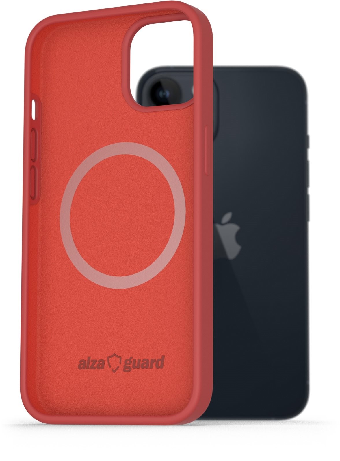 AlzaGuard iPhone 14 piros mágneses szilikon tok