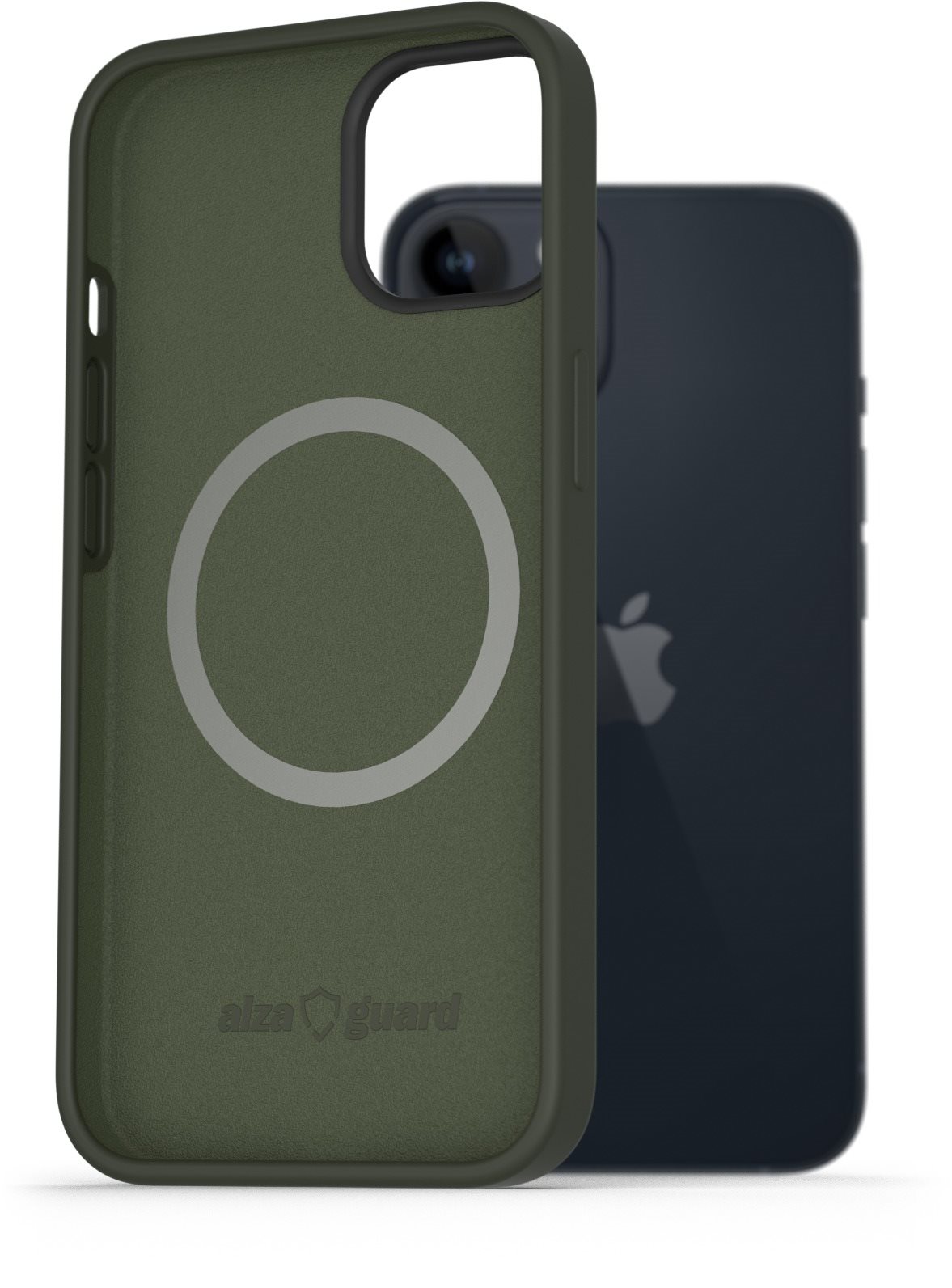 AlzaGuard iPhone 14 zöld mágneses szilikon tok