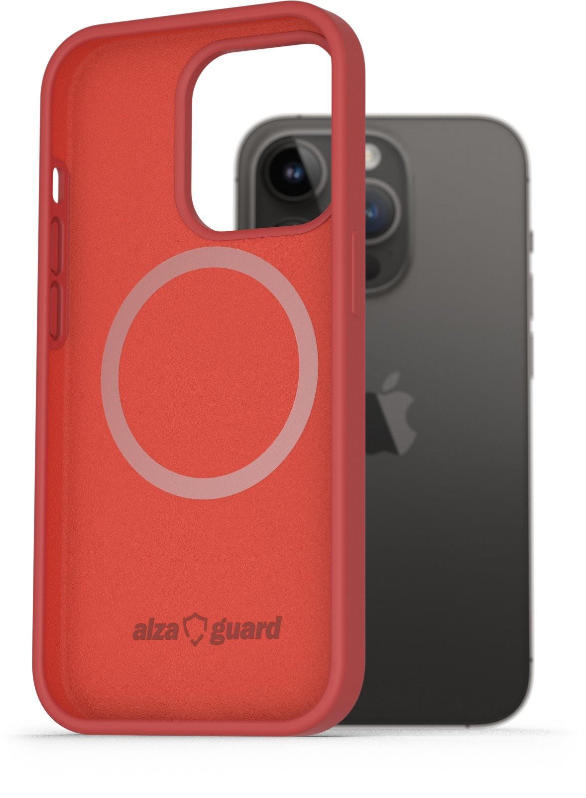 AlzaGuard iPhone 14 Pro piros mágneses szilikon tok
