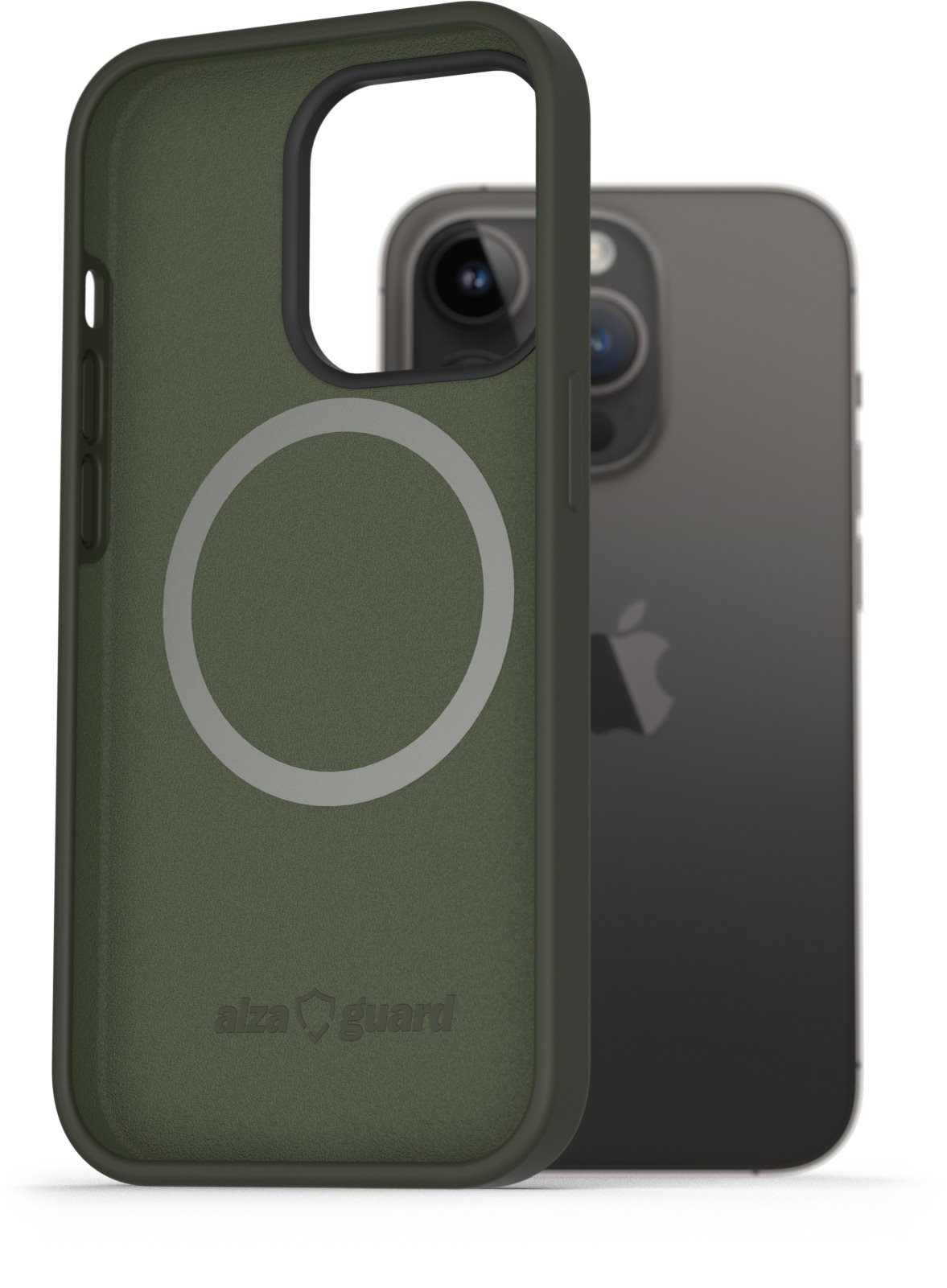 AlzaGuard iPhone 14 Pro zöld mágneses szilikon tok