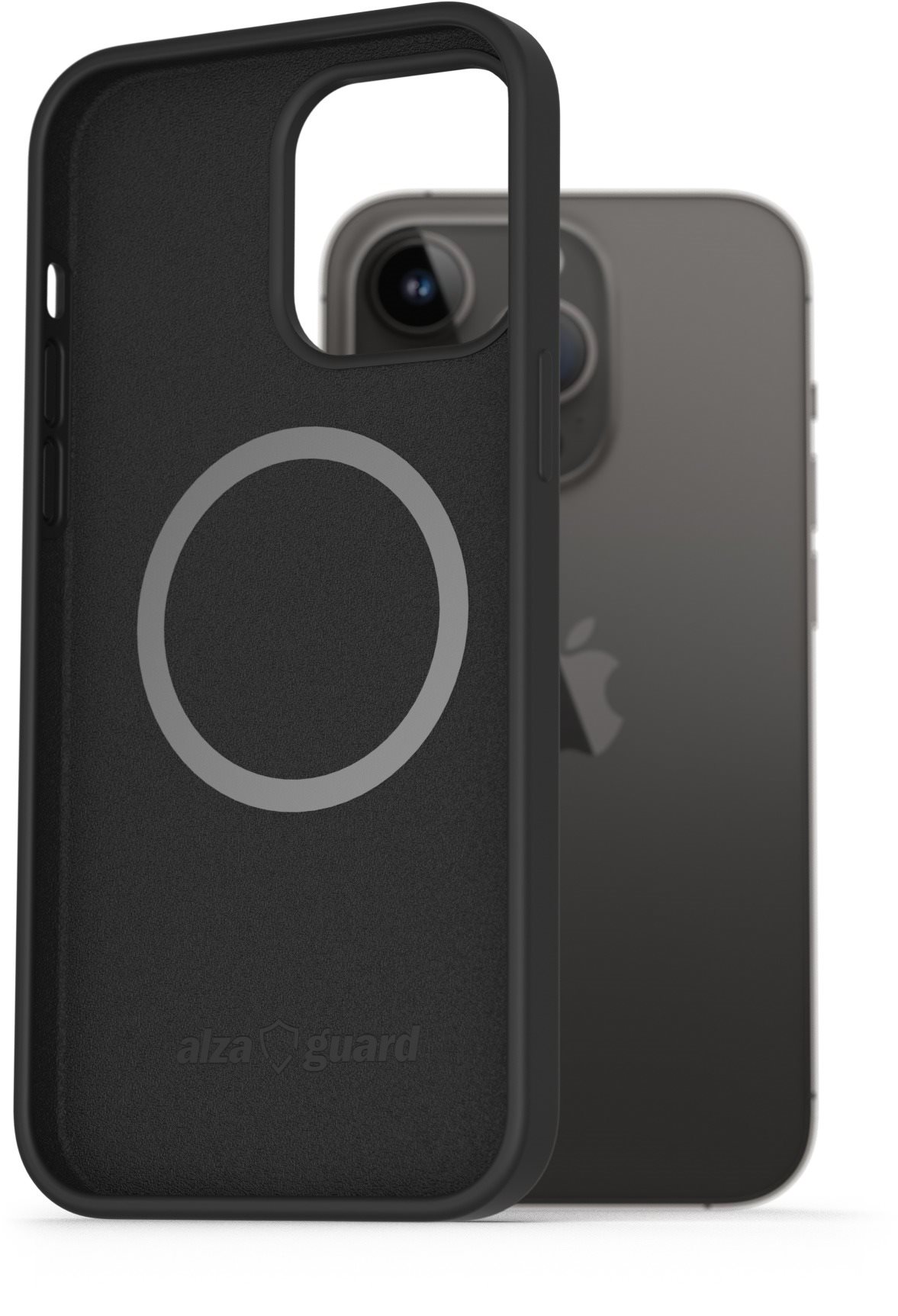 AlzaGuard iPhone 14 Pro Max fekete mágneses szilikon tok
