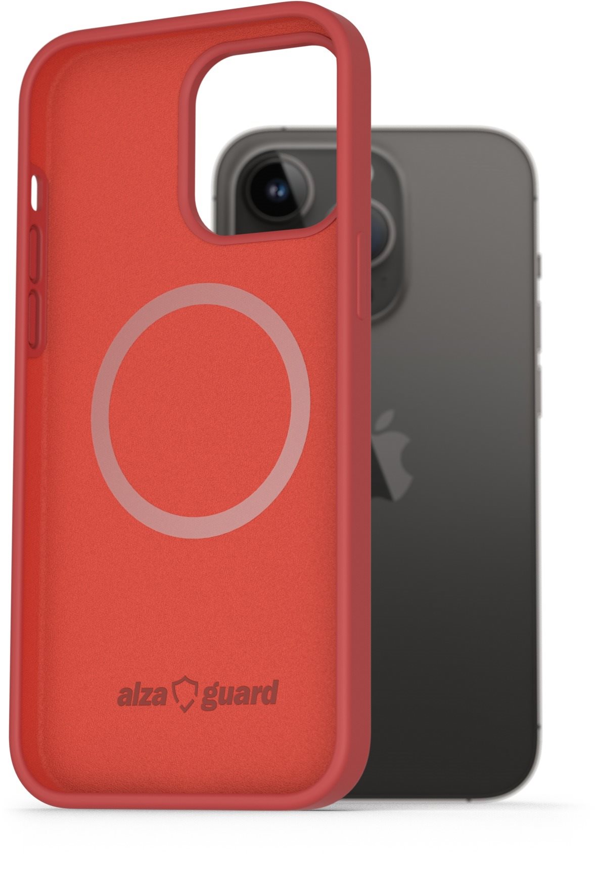 AlzaGuard iPhone 14 Pro Max piros mágneses szilikon tok