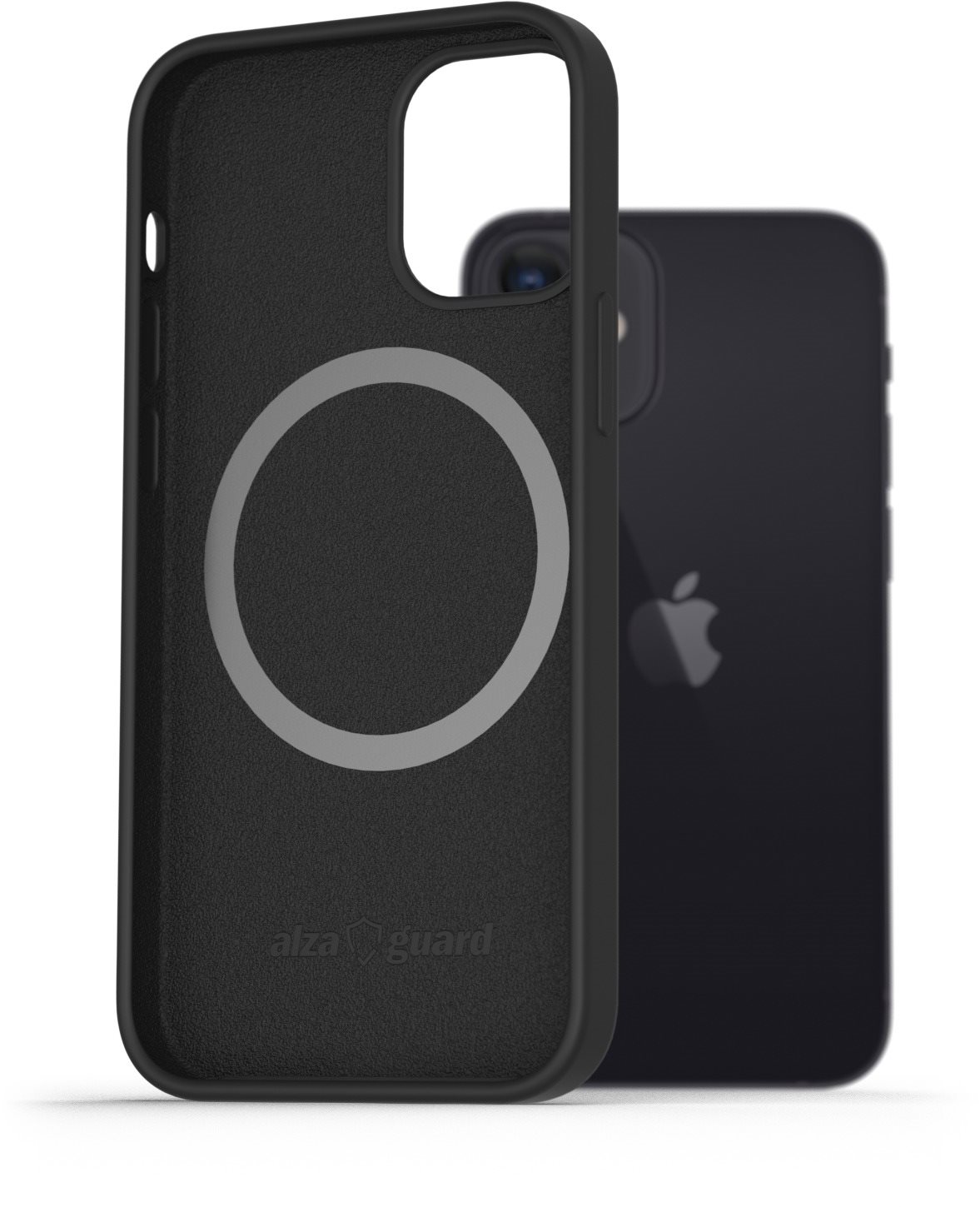 AlzaGuard Magnetic Silicone iPhone 12 Mini fekete tok