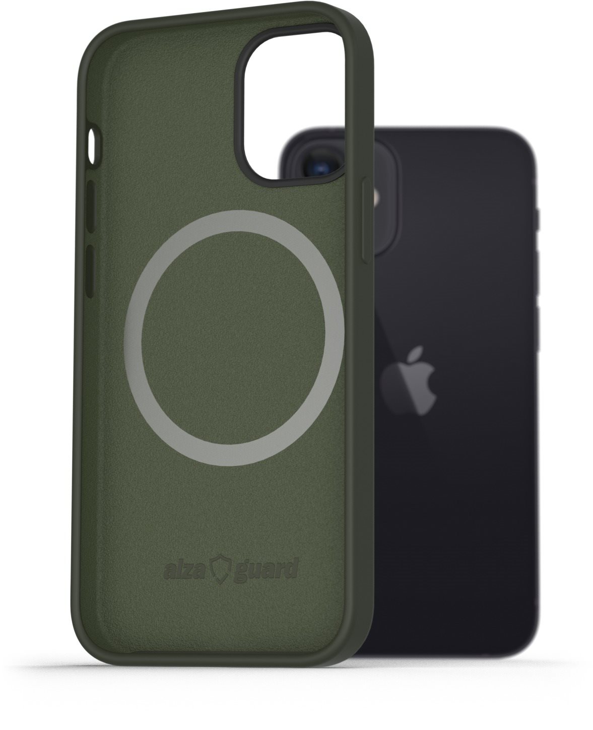 AlzaGuard Magnetic Silicone iPhone 12 Mini zöld tok