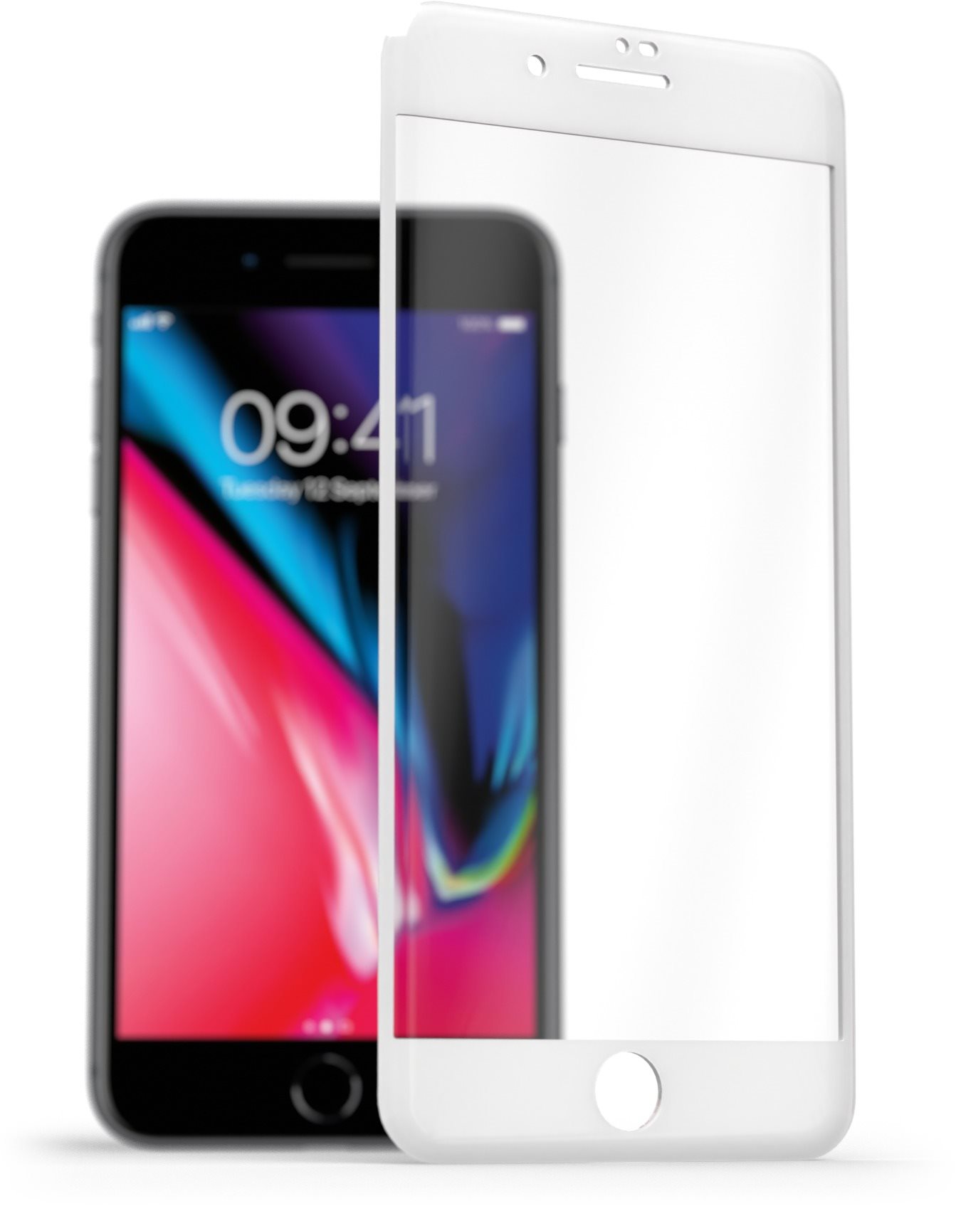AlzaGuard Elite Glass Protector iPhone 7 Plus / 8 Plus 3D üvegfólia - fehér